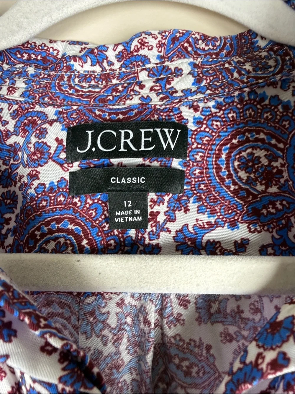 J. CREW Classic-Fit Drapey Cupro-Blend Shirt in Floral Crown Size 12